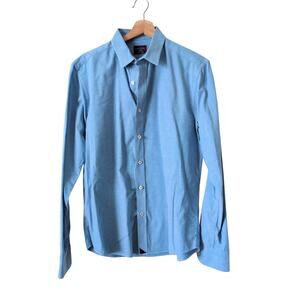 UNTUCKit Men's Button Down Long Sleeve Blue 100% Cotton Shirt Medium Slim Fit